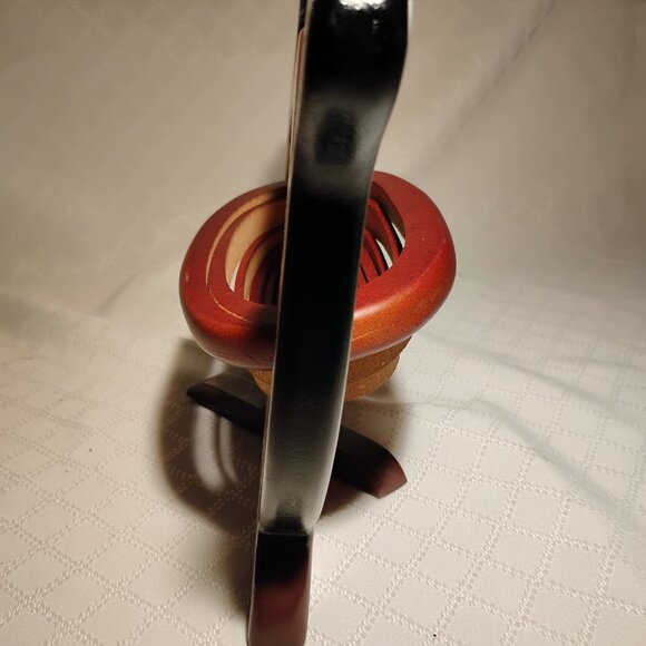 Vintage Wood Calico Cat Tray W/Expanding/Collapsible Bowl - Picture 7 of 10